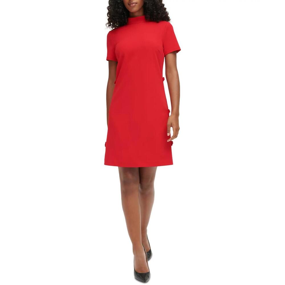 Karl Lagerfeld Red Dress with Side Bow Details